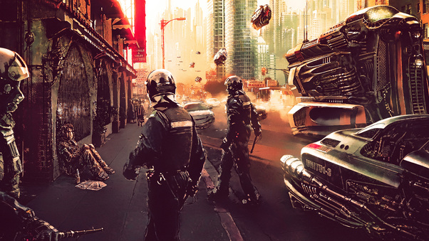 Cyberpunk Police 4k Wallpaper