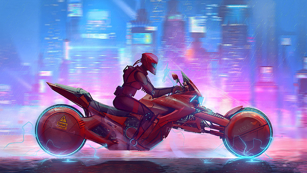 Cyberpunk Scifi Rider 4k Wallpaper