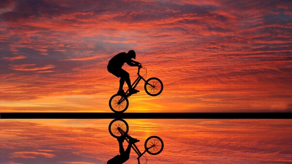 Cycling Sunset Wallpaper