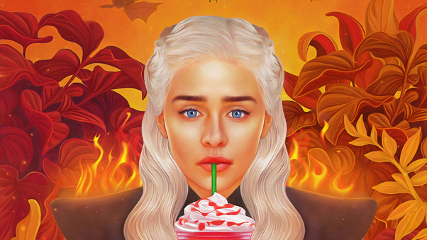 Daenerys Targaryen Starbucks Wallpaper