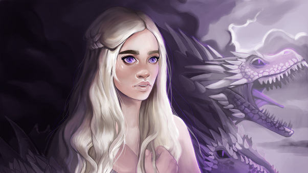 Daenerys Targayen With Dragons Artwork 5k Wallpaper