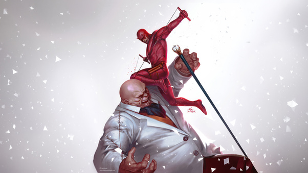 Daredevil Vs Kingpin 2026 (1600x900) Resolution Wallpaper
