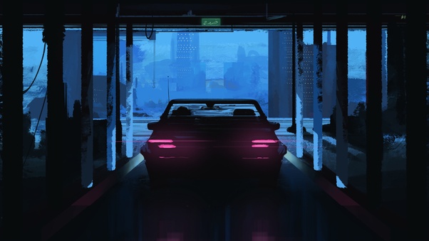 Dark Car Vehicle Neon Wallpaper