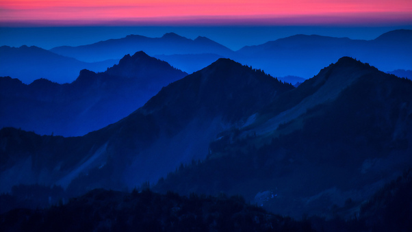 Dark Evening High Heights Of Mountains Wallpaper