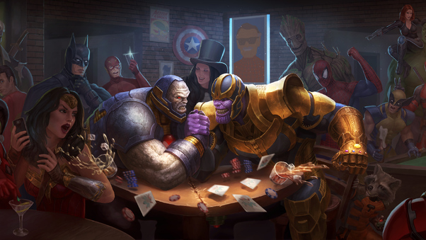 Darkseid Vs Thanos Artwork Wallpaper