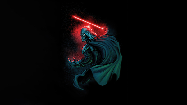 Darth Vader Lightsaber Casting Shadows Wallpaper