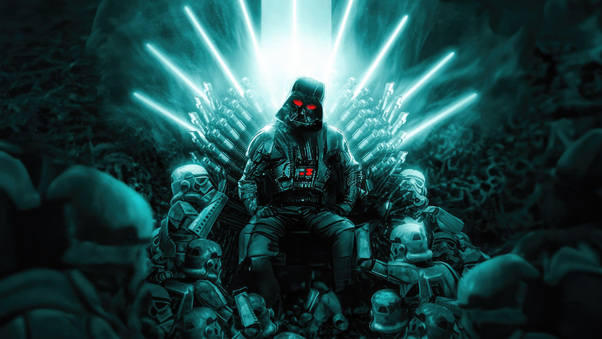 Darth Vader Sitting On Crown Wallpaper
