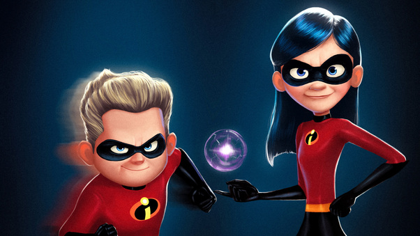 Dash And Violet In The Incredibles 2 Movie Wallpaper