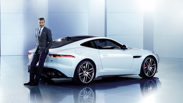 David Beckham Jaguar 8k Wallpaper