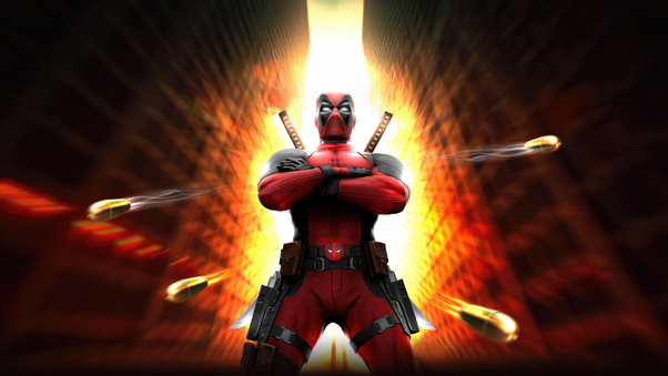 Deadpool Action Packed Entrance Wallpaper