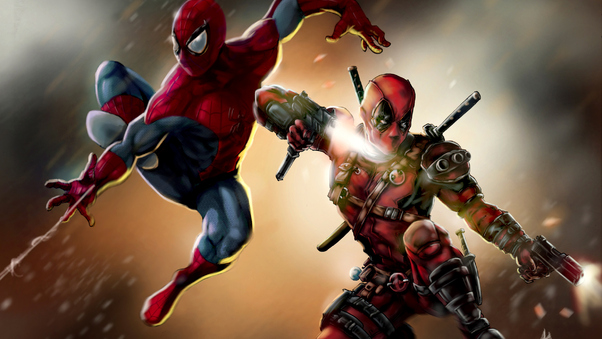 Deadpool And Spiderman Wallpaper