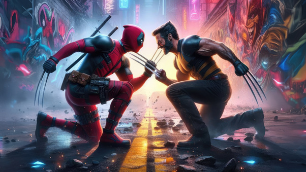 Deadpool And Wolverine Action Packed Adventure Wallpaper