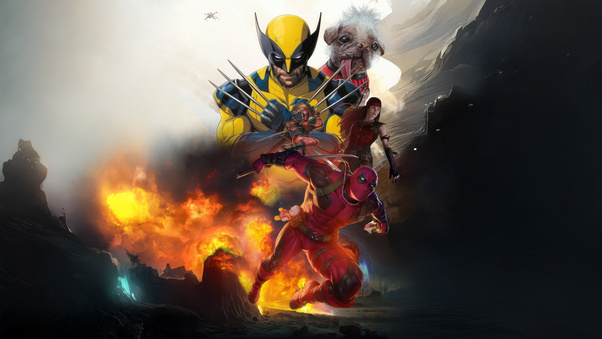 Deadpool And Wolverine In A Chaotic World Wallpaper