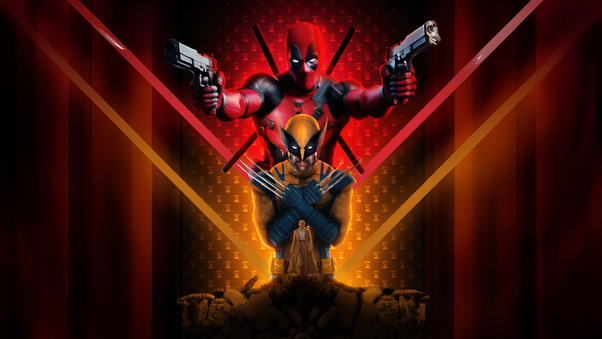 Deadpool And Wolverine Parallel Hearts Wallpaper