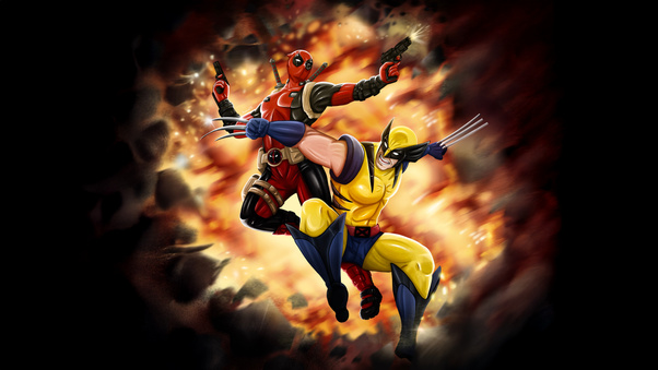 Deadpool And Wolverine Stylish Pause Wallpaper