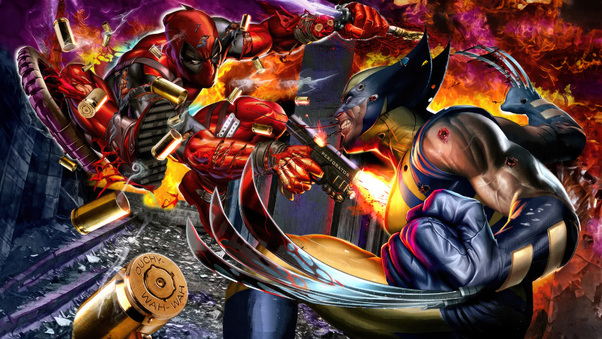 Deadpool Banter Battles Wolverine Wallpaper