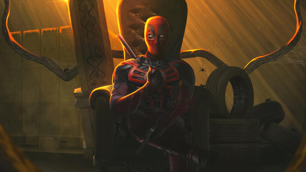 Deadpool Lounging On The Sofa Wallpaper