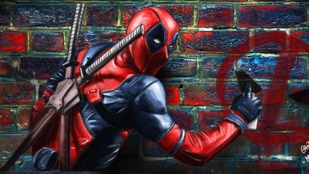 Deadpool Painting On The Wall Wallpaper
