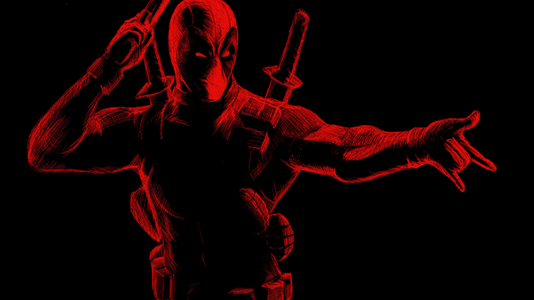 Deadpool Red Art Wallpaper