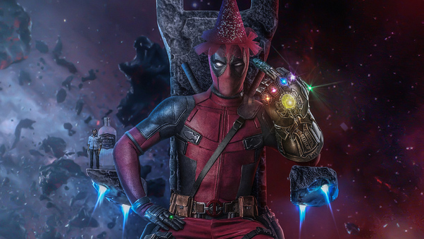 Deadpool Thanos Infinity Gauntlet Wallpaper