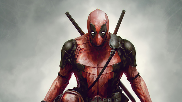 Deadpool With Wolverine Claws In Hand Wallpaper