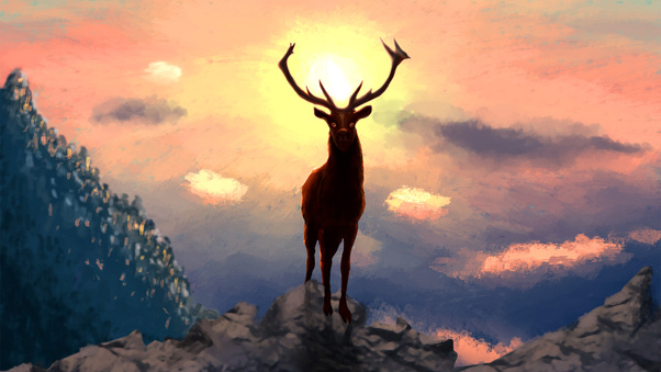 Deer Artwork 4k Wallpaper