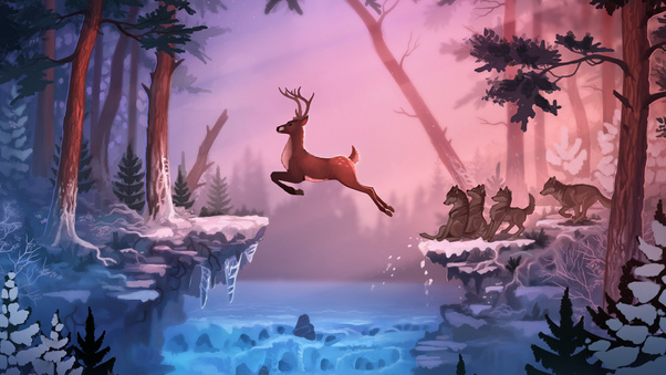 Deer Artwork Wallpaper