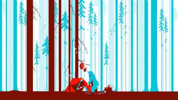 Deer Forest Illustration Wallpaper