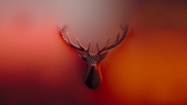 Deer Horns Abstract 4k Wallpaper