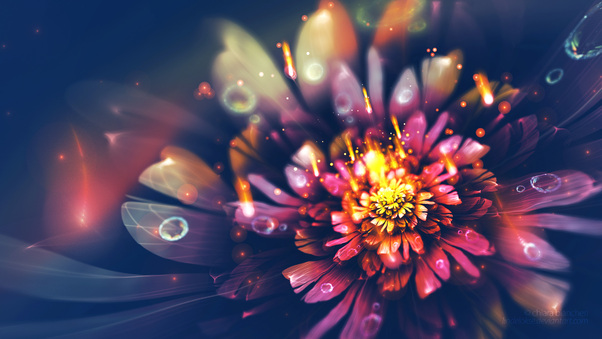 Digital Flower Fractal Arts 4k Wallpaper