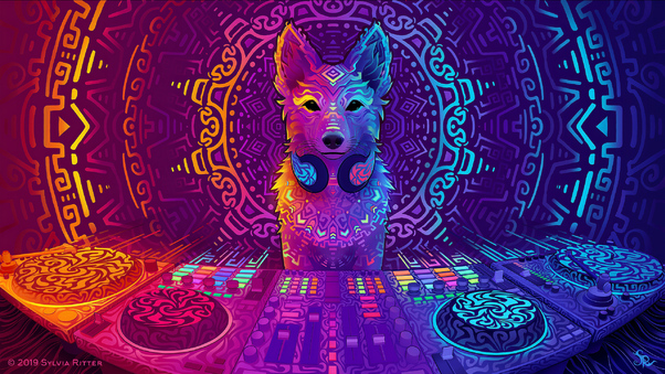 Disco Dingo Dog Wallpaper