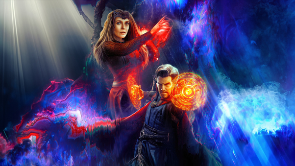 Doctor Strange And Scarlet Witch Sorcerous Alliance Wallpaper