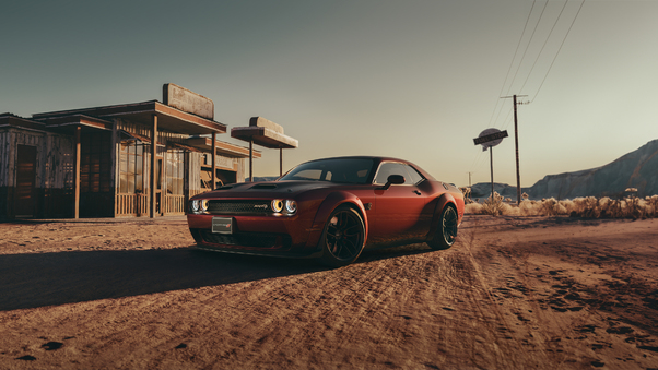 Dodge Challenger In Desert Wallpaper