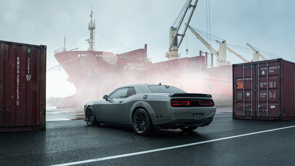 Dodge Challenger Srt Rear 5k Wallpaper