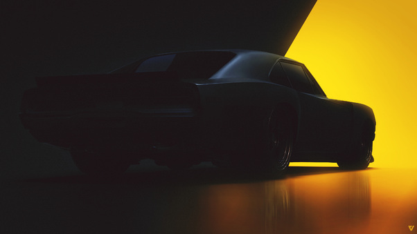 Dodge Charger Conceptart Miniamlism 4k Wallpaper