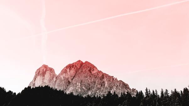 Dolomites Sky Trees Mountains 5k Wallpaper