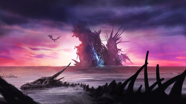 Dragon Dark Sky Fantasy Art Wallpaper