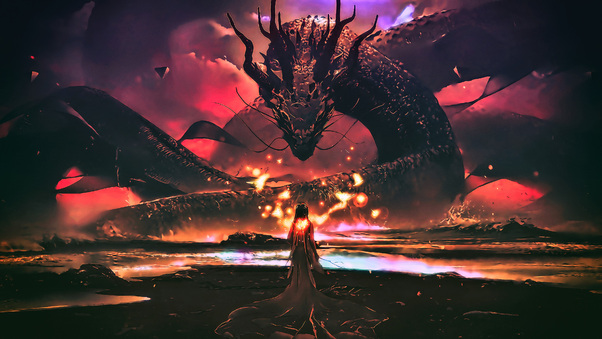 Dragon Goddess Artwork Fantasy Wallpaper