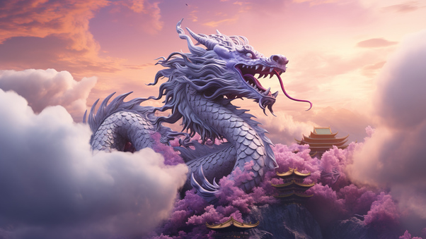 Dragon In Clouds Manipulation Wallpaper