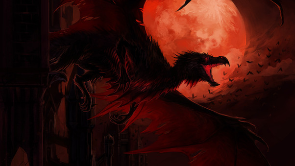 Dragon In Dark Night 4k Wallpaper