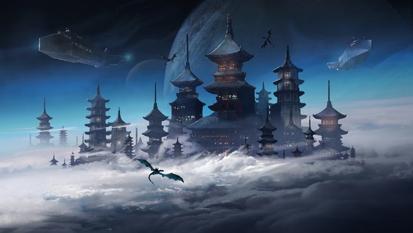 Dragon Temple 4k Wallpaper