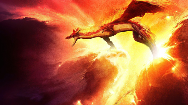 Dragon Throwing Flame Art 4k Wallpaper