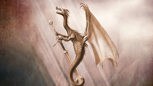 Dragon With Sword 4k Wallpaper