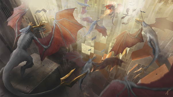 Dragons Battle 4k Wallpaper