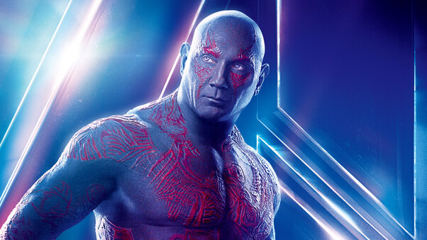 Drax The Destroyer In Avengers Infinity War 8k Poster Wallpaper