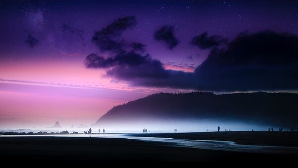 Dreamy Beach Sky Island Ocean Evening Wallpaper