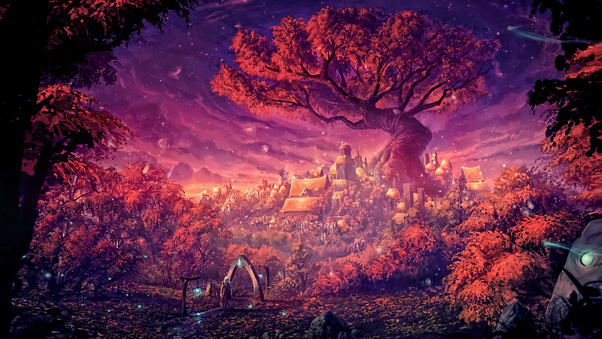 Dreamy Forest Painting Art 4k Wallpaper