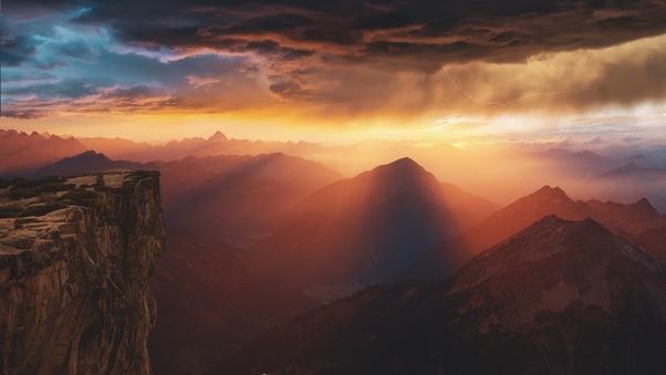 Dreamy Mountains Sunset 8k Wallpaper