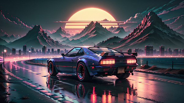 Driving Into The Sunset Wallpaper