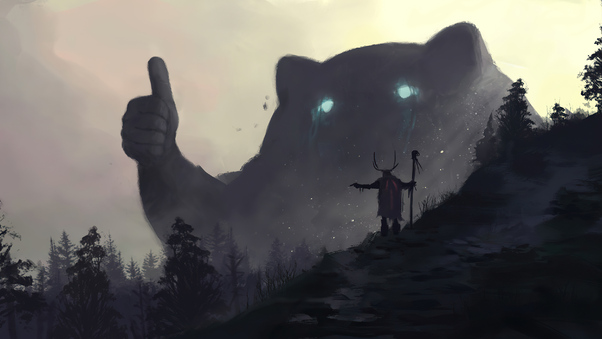 Druids Spirits Giant Thumbs Up Wallpaper